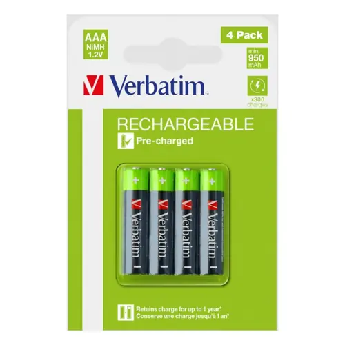 Baterije Verbatim #49514-V AAA Rchg  4PK/HR03-0