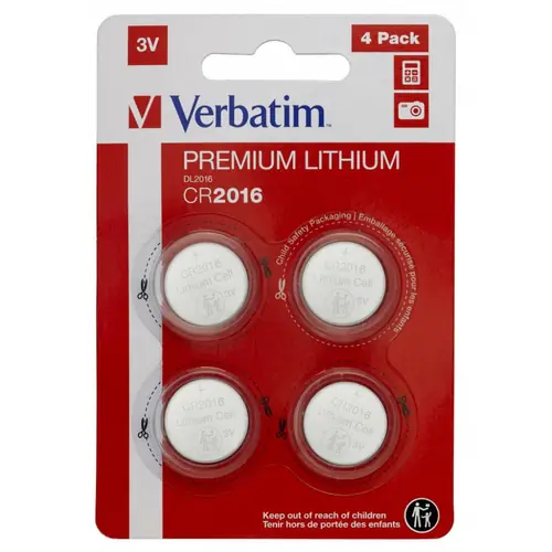 Baterije Verbatim  #49531, litijske, CR2016 3V, 4pack-0