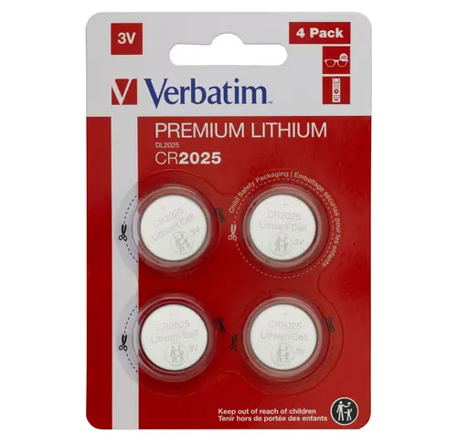 Baterije Verbatim  #49532, litijske, CR2025 3V, 4pack-0