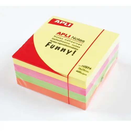Stick notes Apli cube block 75x75mm intensive 400sh 10974-0
