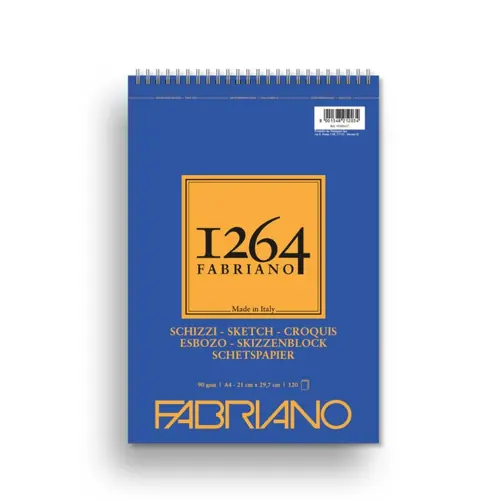 Blok Fabriano 1264 sketch 21x29,7 (A4) 90g 120L pale ivory spiralni top side 19100637-0