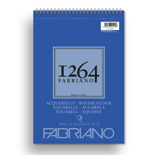 Blok Fabriano 1264 watercolour 21x29,7 (A4) 300g 30L spiralni top side 19100649-0