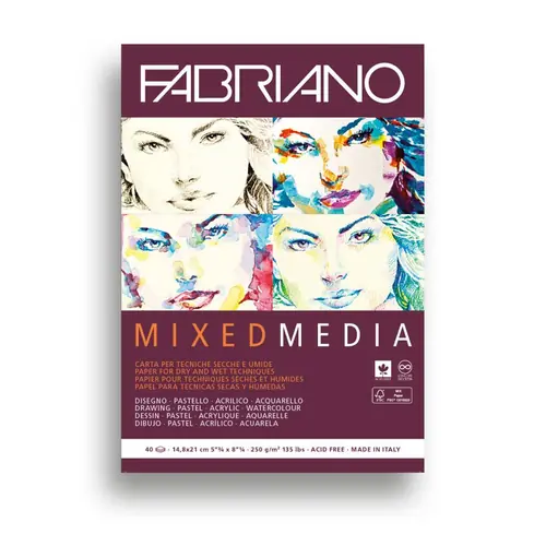 Block Fabriano mixed media 14.8x21 250g 19100502-0