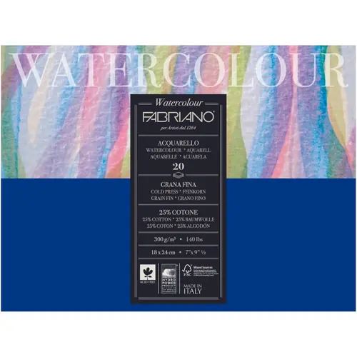 Blok Fabriano watercolor gf 18x24 300g 20L 73611824-0