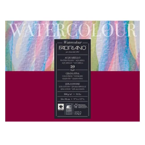 Blok Fabriano watercolor gf 24x32 200g 20L 72612432-0