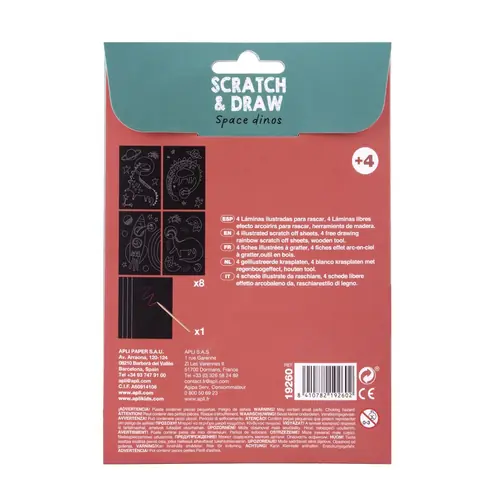 Mini scratch & draw Apli Dinosaurs-space 19260-1