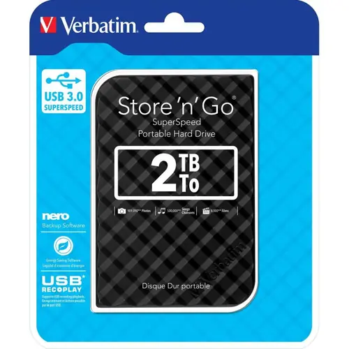 Externi hard disk Verbatim #53195 Store'n'Go 2.5" 2TB USB 3.0 Gen2, crni-0