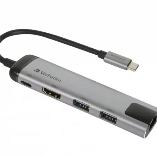 Hub Verbatim #49141 USB-C multport hub USB 3.1 Gen1 USB 3.0x2/HDMI/RJ-45-1