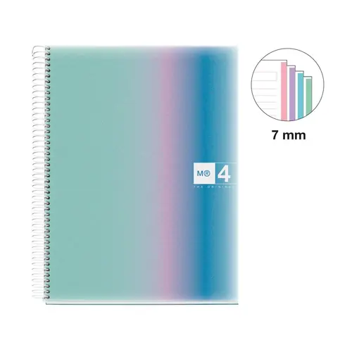 Kolegij blok Miquelrius A4 70g 120L spiralni crte Aurora polypropylene west bay MR4258-0