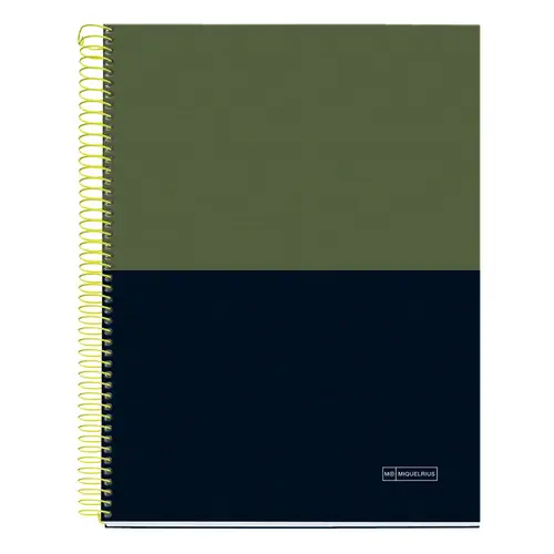 Kolegij blok Miquelrius A4 70g 140L spiralni crte Extra rigid cardboard lifestyle rider green MR4248-0