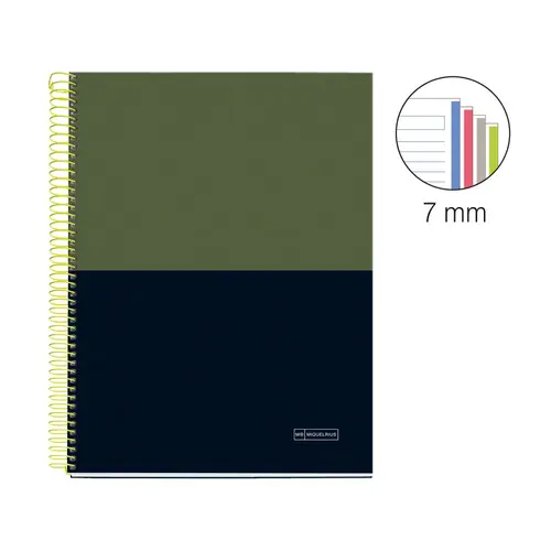 Kolegij blok Miquelrius A4 70g 140L spiralni crte Extra rigid cardboard lifestyle rider green MR4248-1