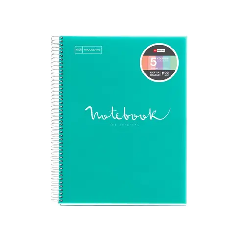 Notebook Miquelrius A4 90g 120sh spiral line Polypropylene emotions turquoise MR48570-0