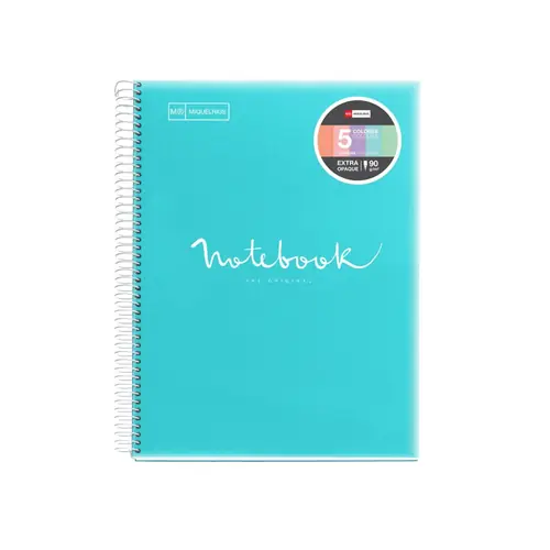 Notebook Miquelrius A4 90g 120sh spiral cube Polypropylene emotions sky blue MR46070-0