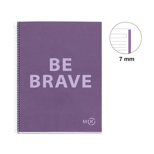 Kolegij blok Miquelrius A4 90g 80L spiralni crte Recycled cardboard be eco amethyst MR46887-0