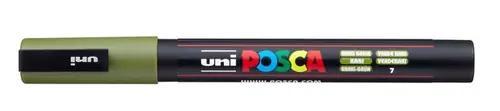Marker Uni pc-3m Posca kaki zeleni-0