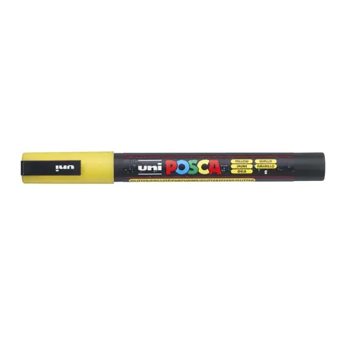 Marker Uni pc-3ml Posca glitter žuti-0