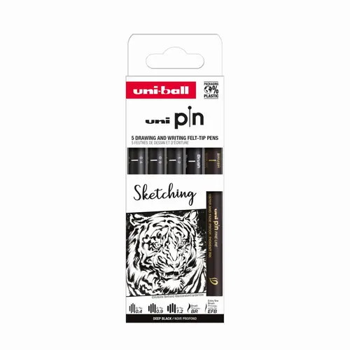 Marker Uni pin set Sketching 0,4/0,9/1,2/BR/EFB mm crni 5/1-0