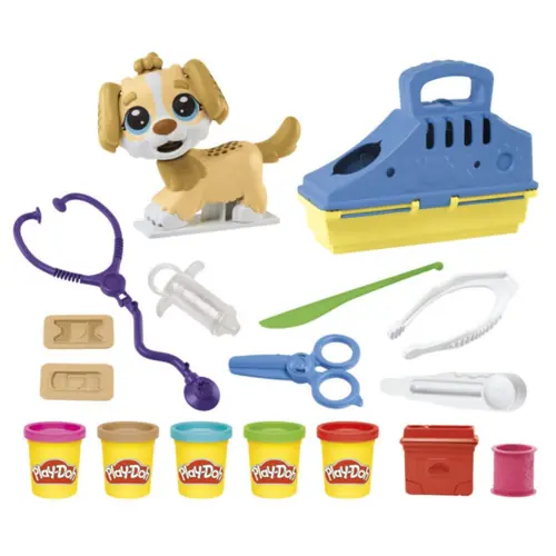 Play-Doh Vet  Set with Toy Dog and Carry Box F36395L0-1
