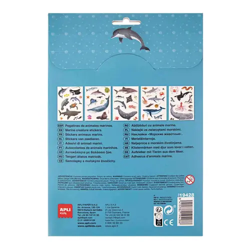 Stickers removable Apli marine animals 5L 19428-1