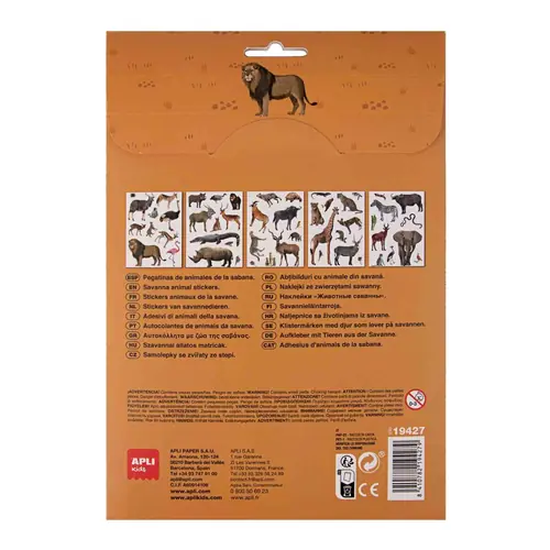 Stickers removable Apli savannah animals 5L 19427-1