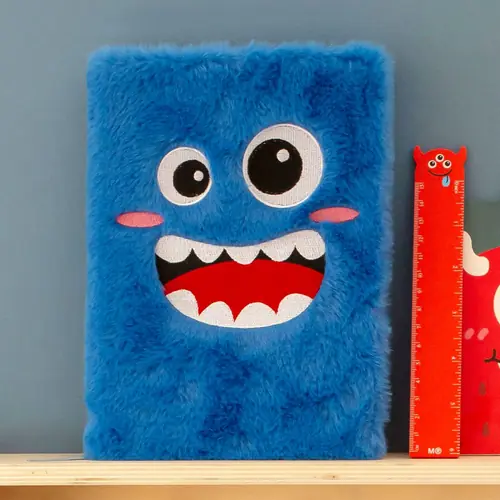 Notes Miquelrius A5 80g 160L fluffy Little monster plavi MR8164-2