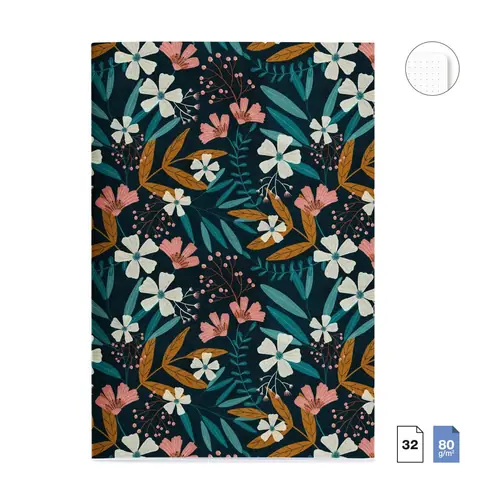 Notebook Miquelrius A5 Wildflowers 32L 80g points 3/1 MR8200-1