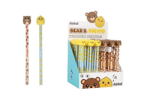 Olovka grafitna iTotal Cute animals medo+pilić 36/1 sortirano XL2308K-0