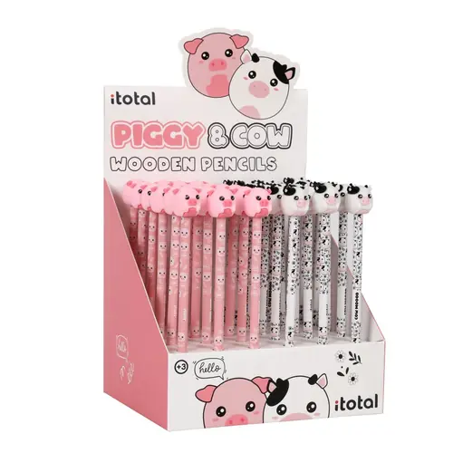 Graphite pencil iTotal Cute animals pig+cow assorted XL2308J-0
