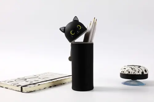 Silicon pencil case iTotal cat black XL2482-2