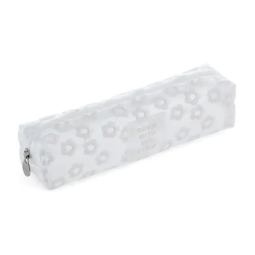 Pencil case Miquelrius empty multipurpose oval flowers white MR16848-0
