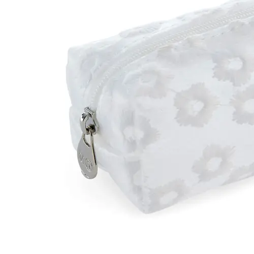 Pencil case Miquelrius empty multipurpose oval flowers white MR16848-1