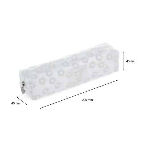 Pencil case Miquelrius empty multipurpose oval flowers white MR16848-2