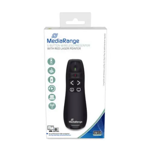 Presenter MediaRange 5-button wireless w/red laser MROS220-1