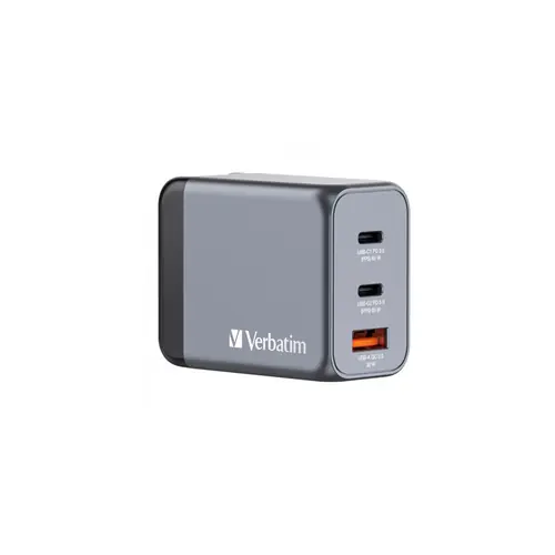 Punjač zidni Verbatim GaN #32201 2xUSB-C/PD 65W/1xUSB-A QC 3.0 (EU/UK/US)-0