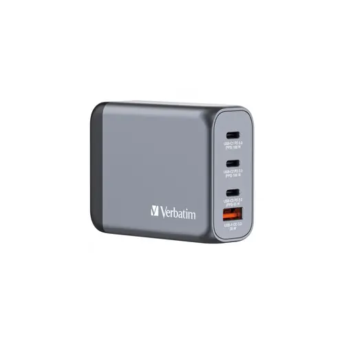 Punjač zidni Verbatim GaN #32202 2xUSB-C/PD 100W/1xUSB-A QC 3.0 (EU/UK/US)-0