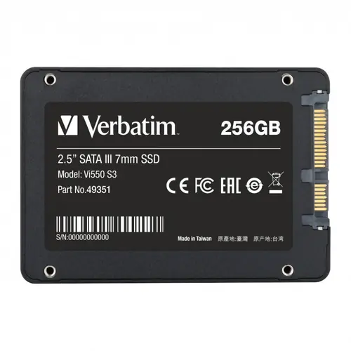 SSD Verbatim 256Gb vi550 sata III 2.5”, r560/w535Mbs, 49351-2