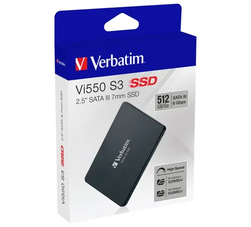 SSD Verbatim 512Gb vi550 sata III 2.5”, r560/w535Mbs, 49352-0