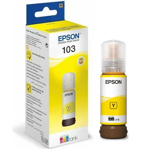 Tinta Epson 103 T00S4 L3150 yellow ecotank C13T00S44A 65ml-0