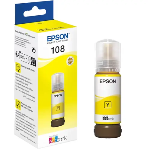 Tinta Epson 108 L8050/18050 photo yellow ecotank C13T09C44A 70ml-0