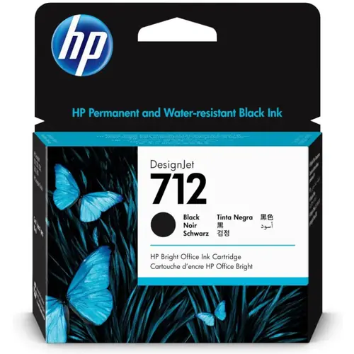 Tinta HP 3ED71A 712 black Design jet T630/T650/T230/T250/T650 80ml-0
