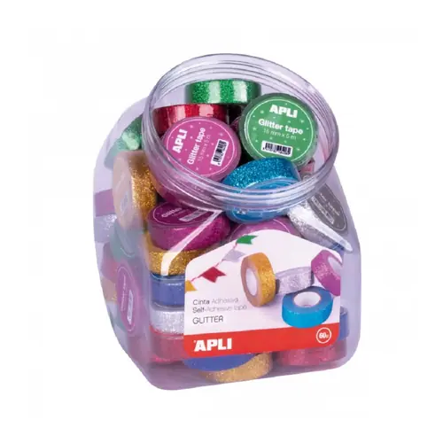 Traka ljepljiva/selotejp glitter Apli 15/5 m 18520-0