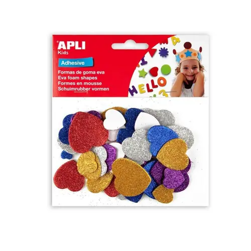 Ukrasna figura Apli gliter srca razne boje 50/1 13484-0