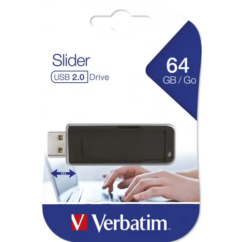 USB stick Verbatim 2.0 #98698 64GB Storengo slider black-0