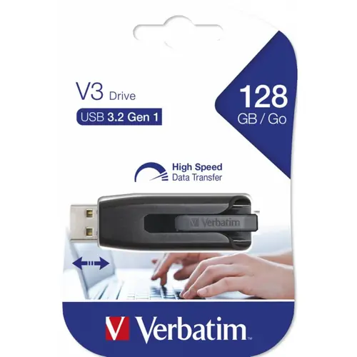 USB stick Verbatim 3.2 #49189 128Gb storengo v3 black-0