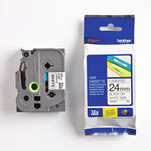 Vrpca Brother p-touch TZE251 24mm white/black-0