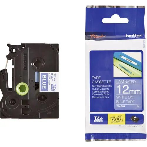 Vrpca Brother p-touch TZE535 12mm white/blue-0