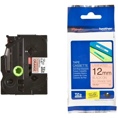 Vrpca Brother p-touch TZEB31 12mm black/fluo. orange-0