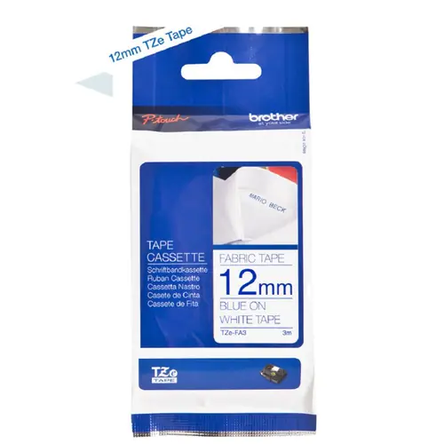 Vrpca Brother p-touch TZEFA3 12mm blue/white-0