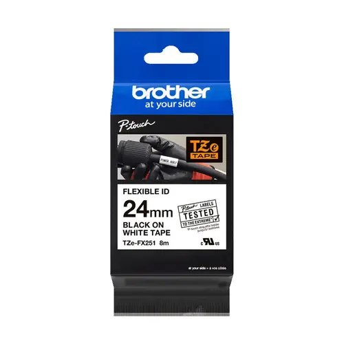 Vrpca Brother p-touch TZEFX251 24mm black/white-0