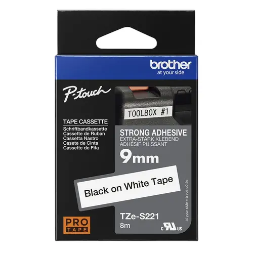 Vrpca Brother p-touch TZES221 9mm black/white-2